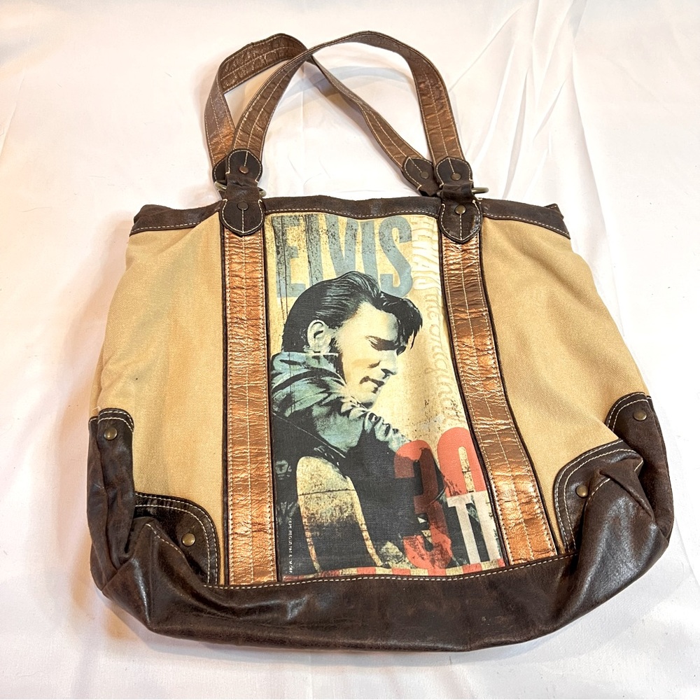 Y2K | Elvis graphic print boho style large tote bag